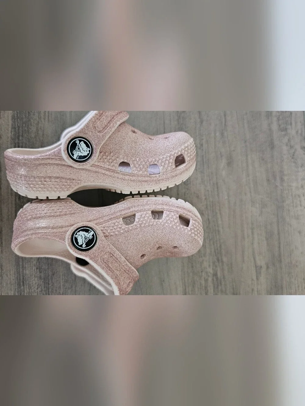 Crocs Kids Glitter Rose Pink Clog Shoes with Flower Charm Infant Girl 4